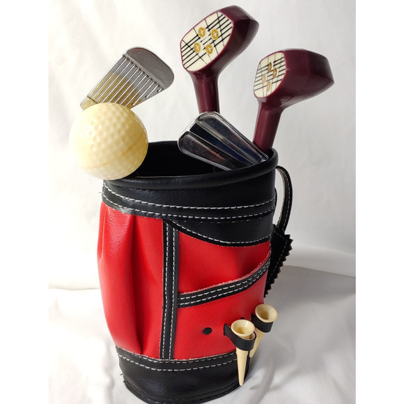 Golf Gift Set Hallmark Golf Mug with Golf Bag & Clubs Cocktail Set Barware 2 pc - Picture 2 of 16